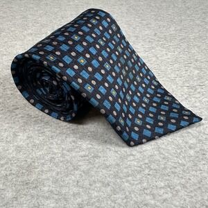 Vintage GUESS USA American Classics Blue‎ Geometric Silk Tie 100% Silk